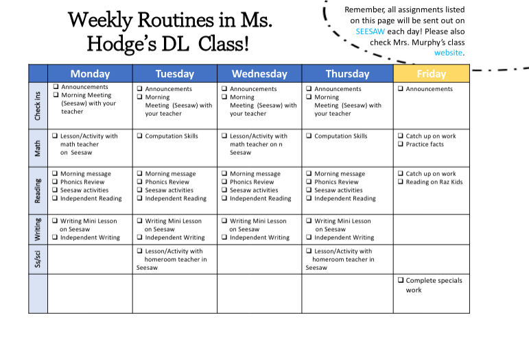 Schedule Schedule
